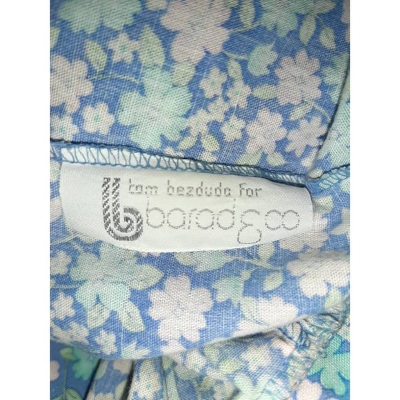 Vtg Blue Floral Smocked Prairie Cottagecore House Dress Embroidered Night Dress - Picture 8 of 8